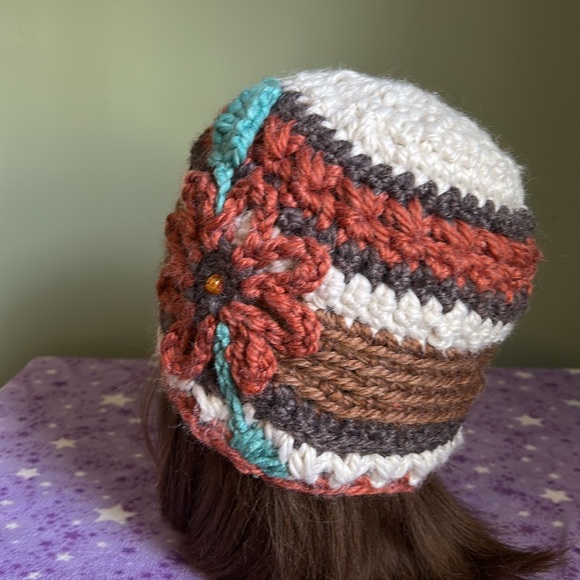 Crochet beanie medium soft acrylic yarn new extremely warm - Picture 7 of 10